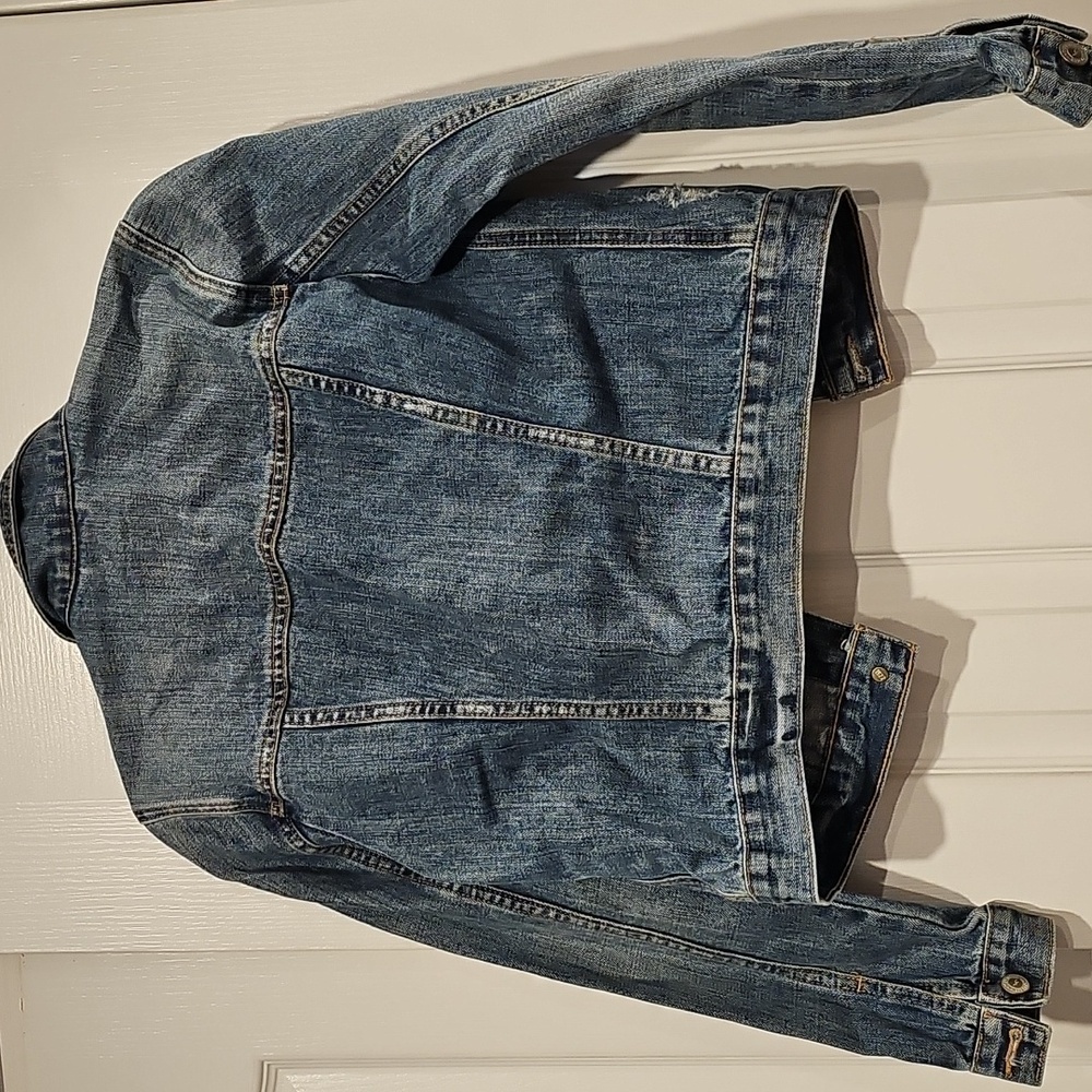 Hollister Distressed Blue Denim Jacket - Picture 7 of 9